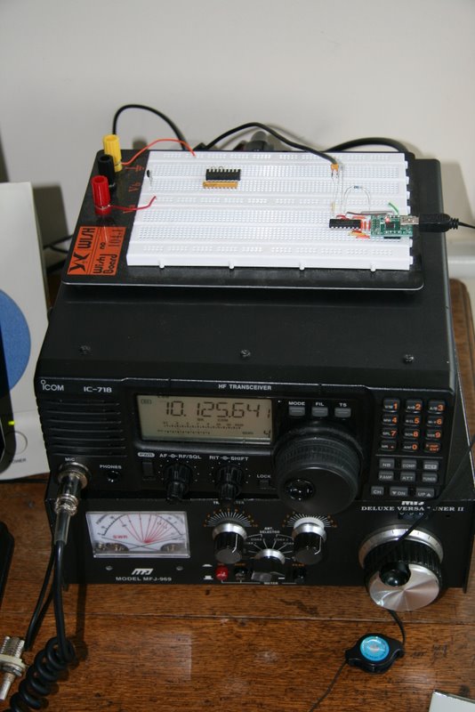 Interface on breadboard driving IC-718
